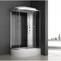 Душевая кабина ODA-8406P с средним поддоном 120х80 см тонированное стекло правая